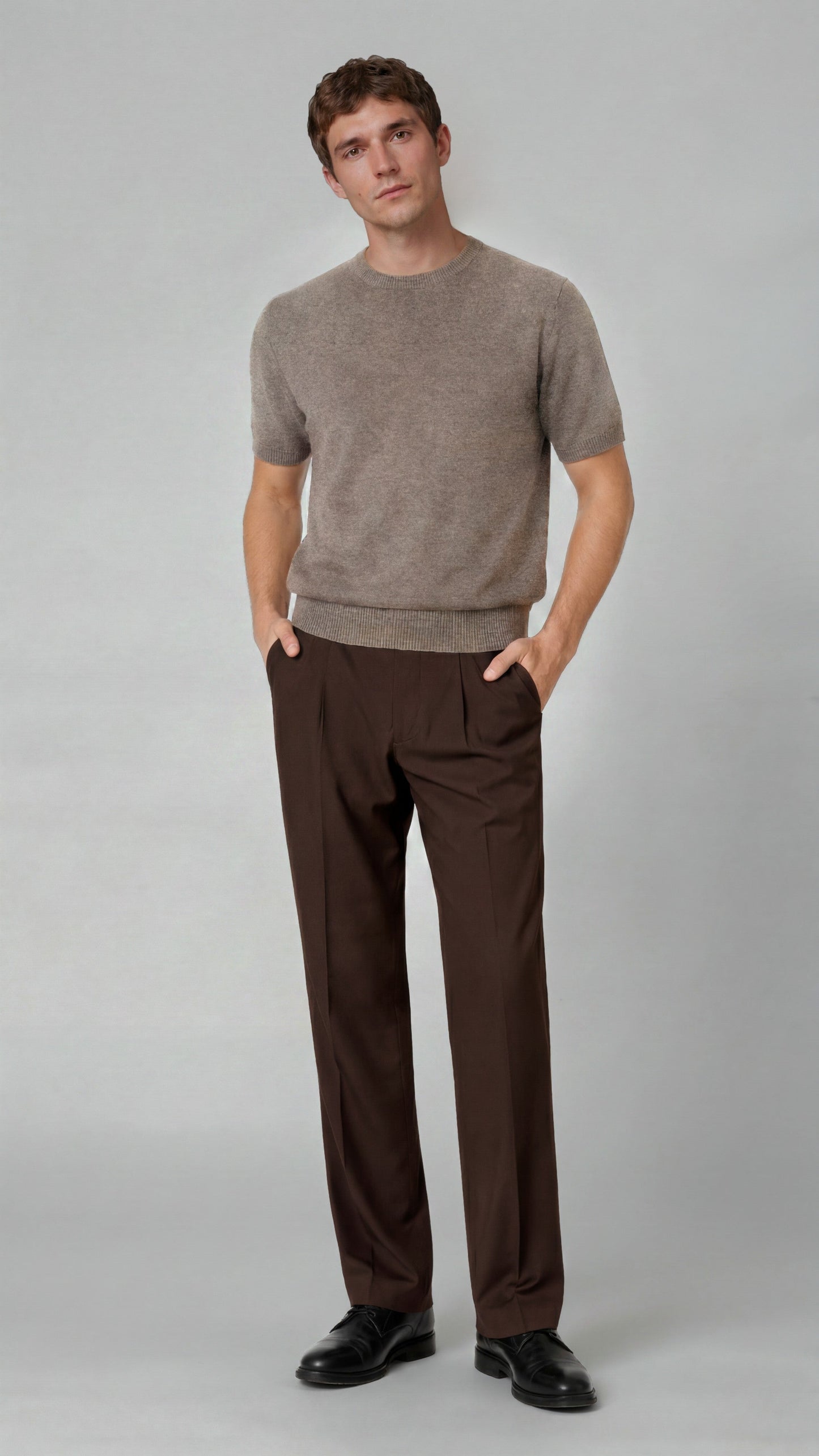 Taupe Crewneck T-Shirt