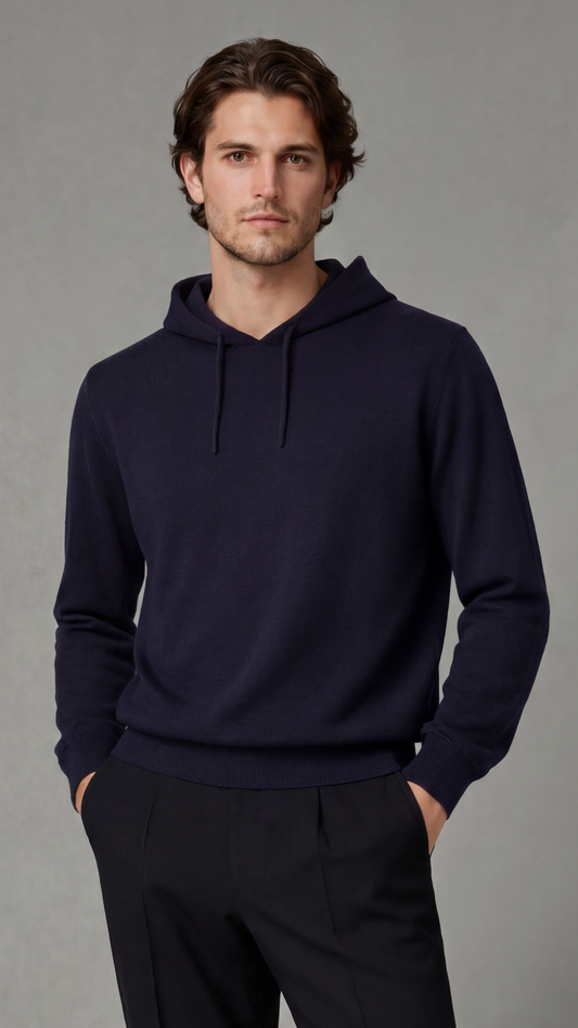 Obsidian Blue Hooded Sweater